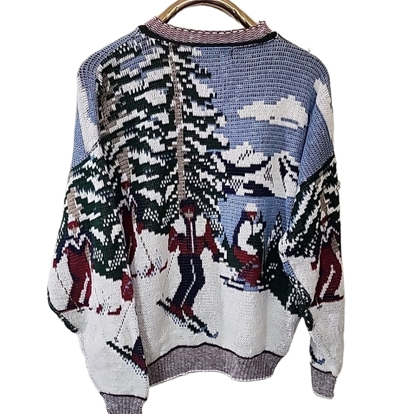 CROSSINGS Vintage Ski Grandpa Sweater. Size Large - Picture 2 of 5